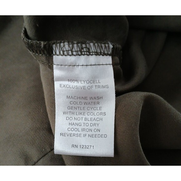 Signature Studio Women's Medium Cold Shoulder Dress Beachy Boho Peasant Green - Picture 11 of 11